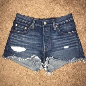 Levi’s 501 shorts, dark wash